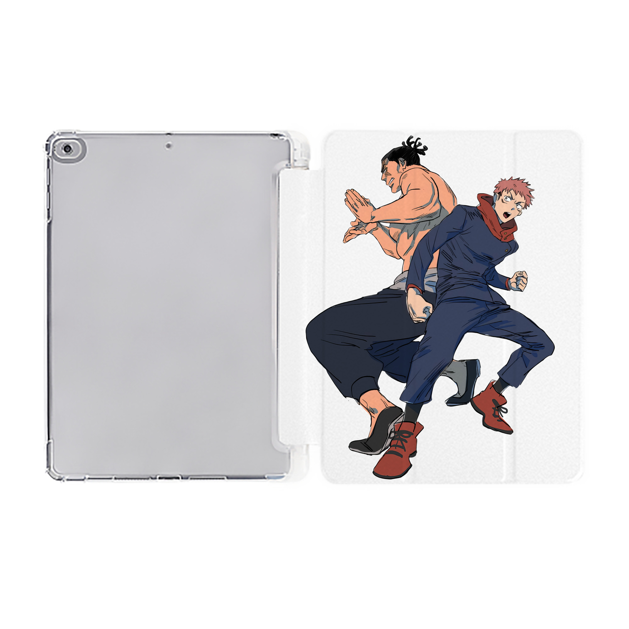 （画像用） 呪術廻戦 Jujutsu Kaisen IPad ケース ペン収納付き 三つ折りスタンド PUレザー×シリコン 対応機種9.5/10.5/10.9インチ